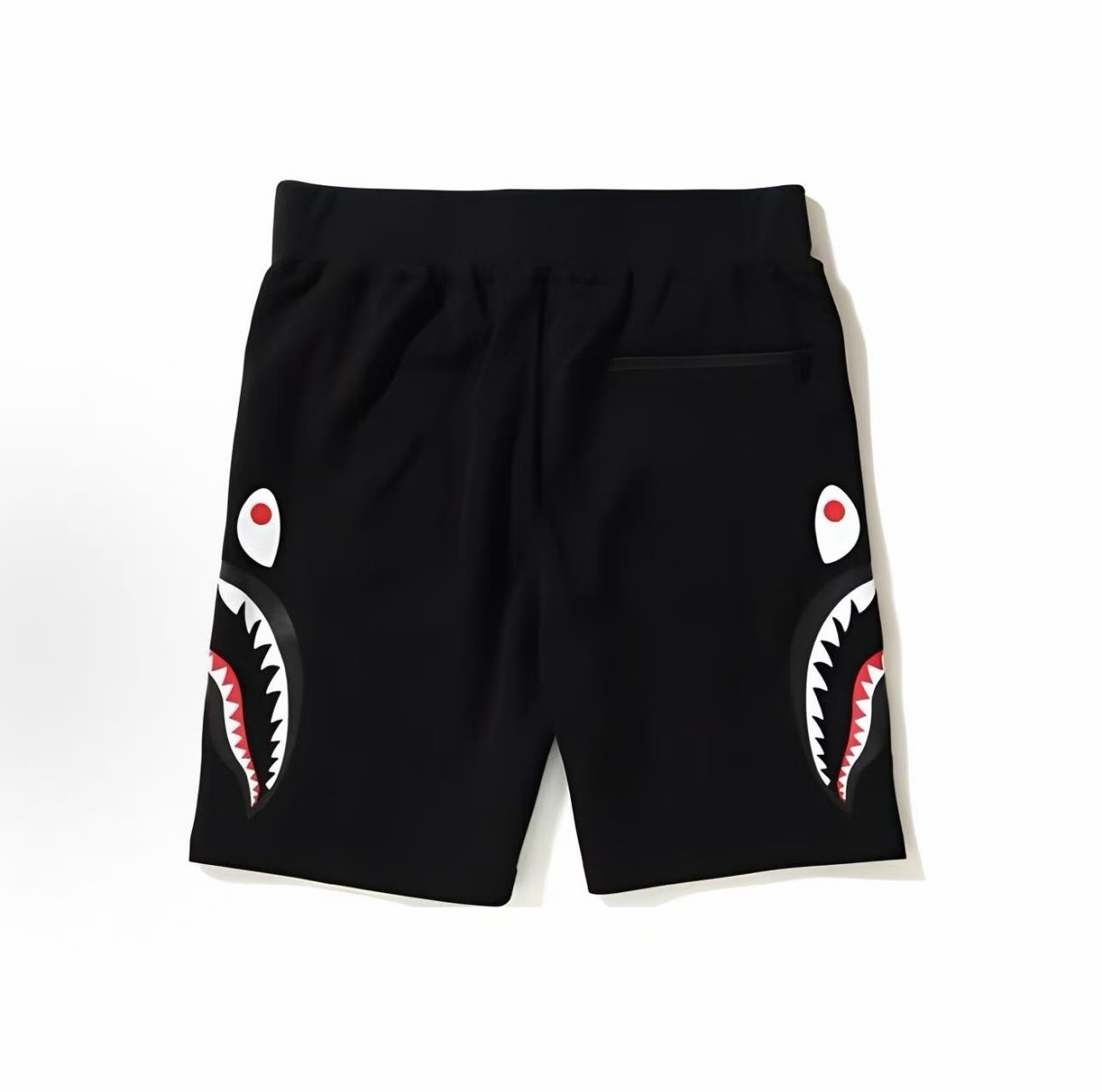BAPE Side Shark Double Knit Sweat Shorts Black