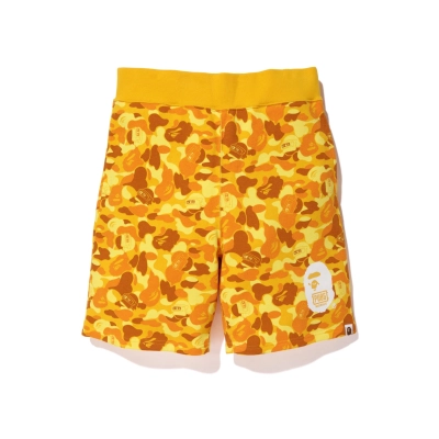 BAPE x PUBG Sweat Shorts Orange 01