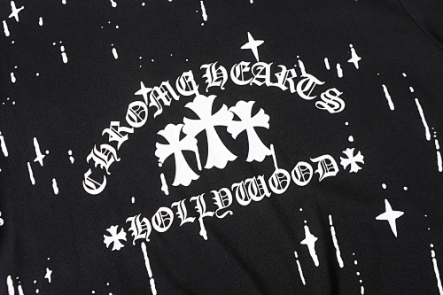 Chrome Hearts 25SS Meteor Shower Cross Short Sleeve T-Shirt Black/White