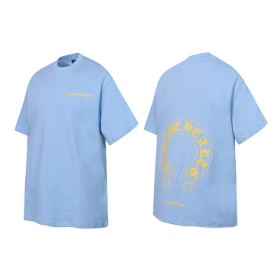 Chrome Hearts Mexico Horseshoe Short Sleeve T-Shirt（Light Blue/Yellow） 01