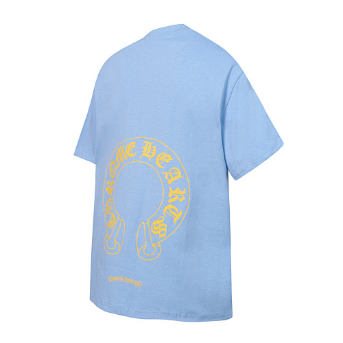 Chrome Hearts Mexico Horseshoe Short Sleeve T-Shirt（Light Blue/Yellow）