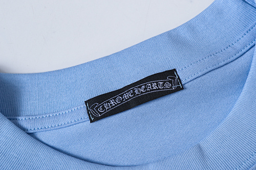 Chrome Hearts Mexico Horseshoe Short Sleeve T-Shirt（Light Blue/Yellow）