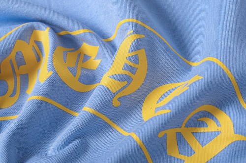 Chrome Hearts Mexico Horseshoe Short Sleeve T-Shirt（Light Blue/Yellow）