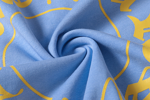 Chrome Hearts Mexico Horseshoe Short Sleeve T-Shirt（Light Blue/Yellow）