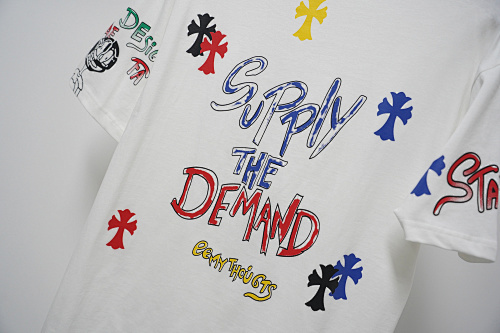 Chrome Hearts Supply The Demand Short Sleeve T-Shirt Black/White