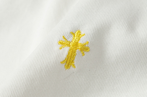 Chrome Hearts All Over Colorful Crosses Embroidered T-Shirt Black/White 2017