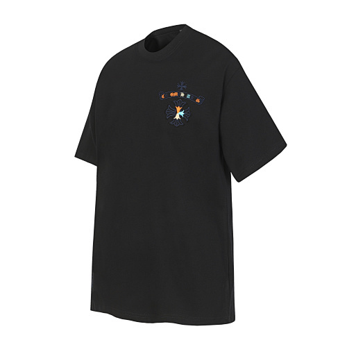 Chrome Hearts Colorful Letters Horseshoe Embroidered T-Shirt Black/White/Blue/Orange 2227