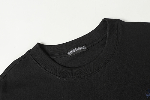 Chrome Hearts Colorful Letters Horseshoe Embroidered T-Shirt Black/White/Blue/Orange 2227