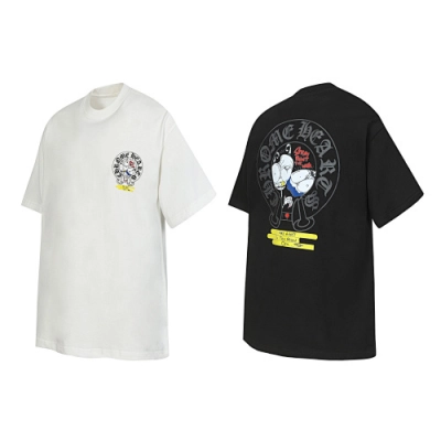 Chrome Hearts Matty Boy One Night In The Neon City Horseshoe Short Sleeve T-Shirt Black/White 2229 01