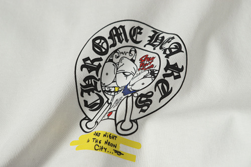 Chrome Hearts Matty Boy One Night In The Neon City Horseshoe Short Sleeve T-Shirt Black/White 2229