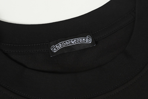 Chrome Hearts Triple Cross Embroidered T-Shirt Black/White/Pink 2207