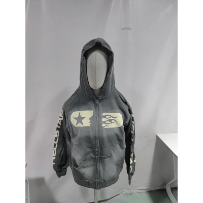 Hellstar Studios Zip Hoodie 'Grey' 02