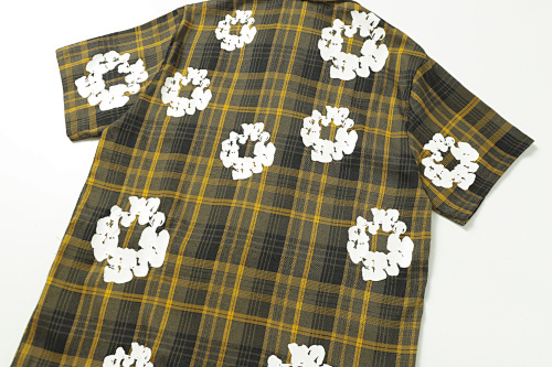 Denim Tears Cotton Wreath Plaid Camp T-Shirt