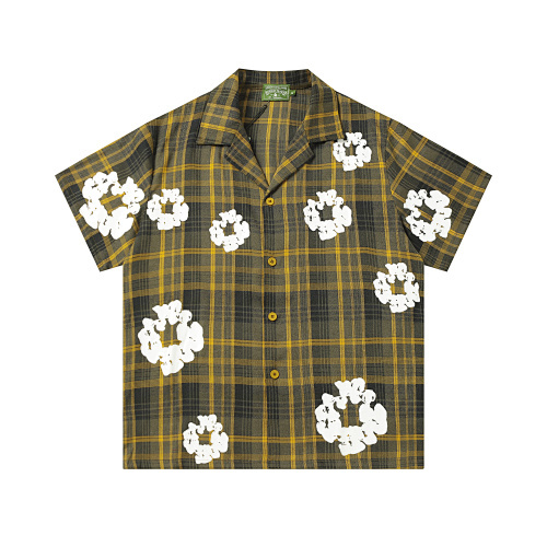 Denim Tears Cotton Wreath Plaid Camp T-Shirt