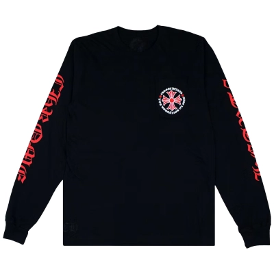 Chrome Hearts Made In Hollywood Plus Cross Long-Sleeve Sweatshirt 'Black/Red' KH260410 01