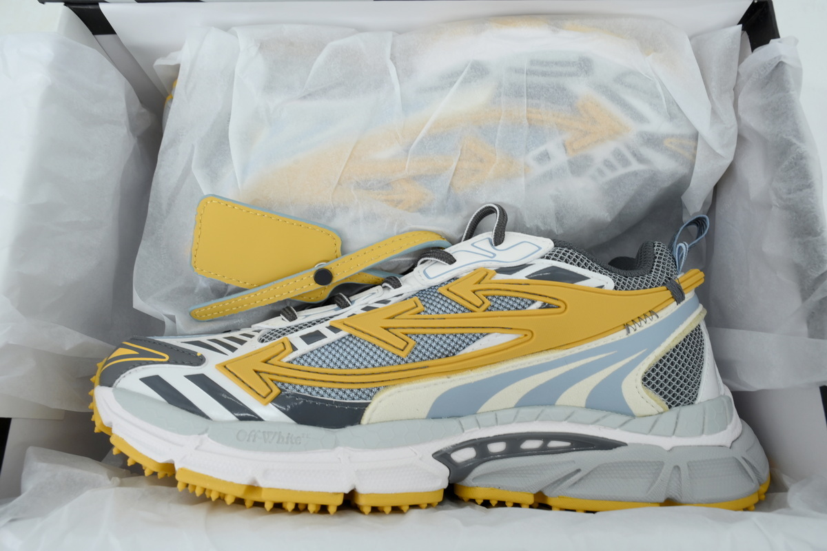 Off White Be Right Back Sneakers Yellow Gray OMIA295S 26FAB002 4C16