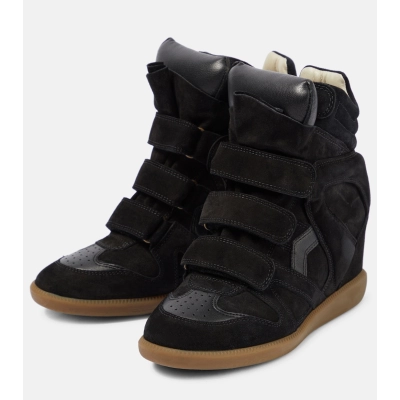 Isabel Marant Black Suede Bekett Over Basket Sneaker 01