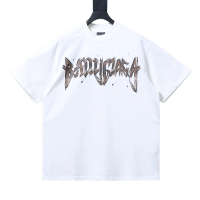 Balenciaga Heavy Matal Cotton T-shirt White+Amiri jean shorts-607# 02