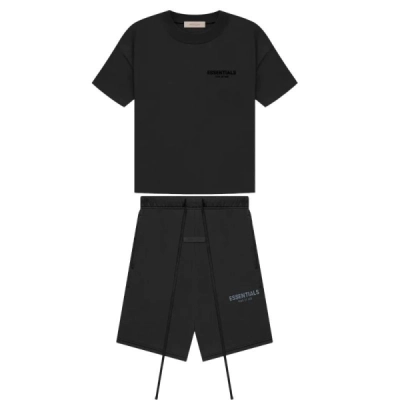 Fear of God Essentials Tee Stretch Limo+Fear of God Essentials Shorts (SS21) Black/Stretch Limo 01