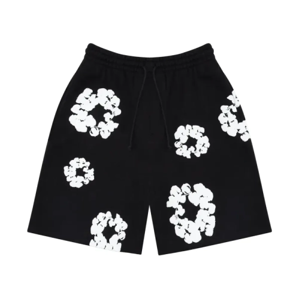 BAPE x Chrome Hearts Baby Milo T-shirt Black + Denim Tears The Cotton Wreath Shorts Black