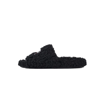 Balenciaga Black Furry Slides + Spider Worldwide Black OG Web Hoodie YZ GE939 02
