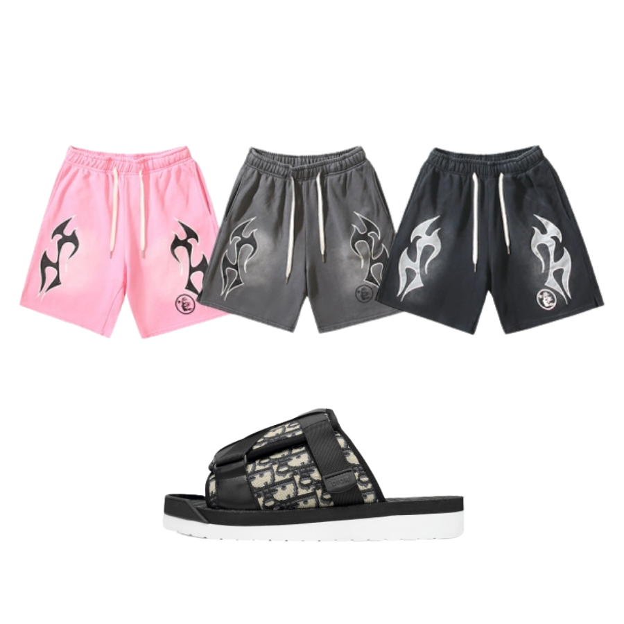 DIOR ALPHA Sandals 3SA081YXV_H961 + Hellstar Shorts 700-0302 (2)