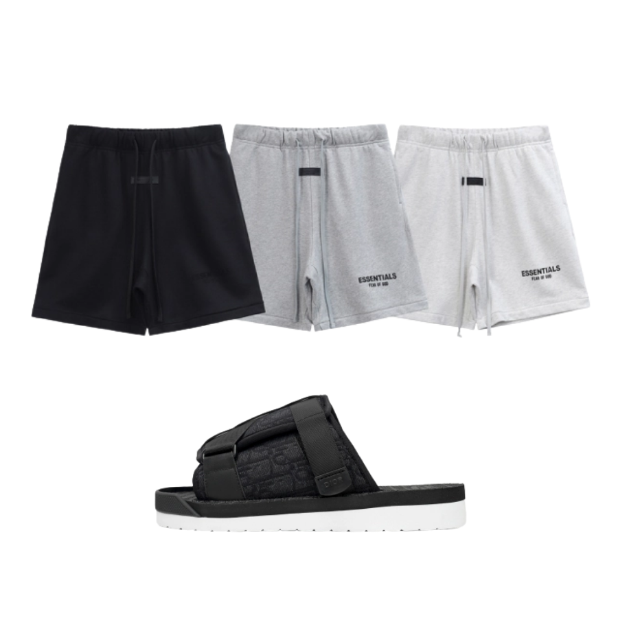Dior Alpha Slide Black 3 SH118YJR TOO853 H069 + Fear of God Essentials Shorts CX58 LC8893