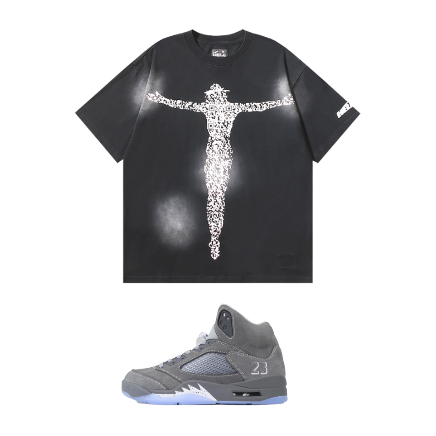Hellstar T-shirt 612 + PK God Batch Air Jordan 5 Retro 'Wolf Grey' 2026 DD0587-002