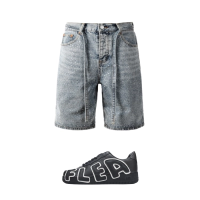 PK God Batch Cactus Plant Flea Market X Air Force 1 Low Premium Black 2024 HJ8463-001 + Purple Brand Denim Shorts K0510 01