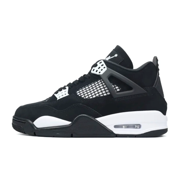 PK God Batch Nike Air Jordan 4 Retro White Thunder FQ8138-001 + Denim Tears The Cotton Wreath Shorts Black