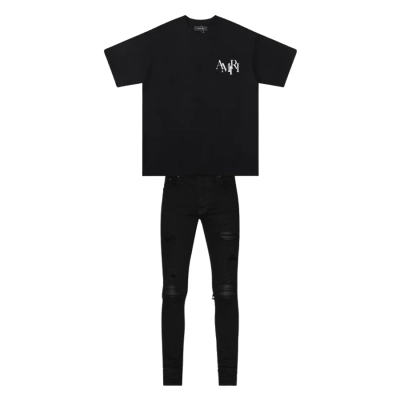 Amiri T-Shirt 677 + Amiri Black MX1 Jeans 01