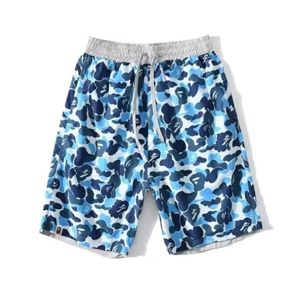Bape T-Shirt Black_White_Gray_Khaki_Navy Blue EG 1312 + BAPE Fashion Camouflage Shorts