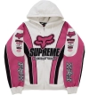 Supreme Fox Racing Zip Up Hooded Sweatshirt