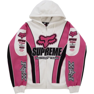 Supreme Fox Racing Zip Up Hooded Sweatshirt 01