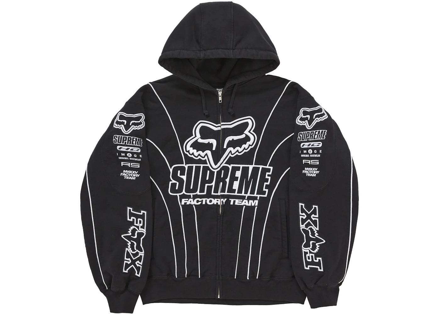 Supreme Fox Racing Zip Up Hooded Sweatshirt