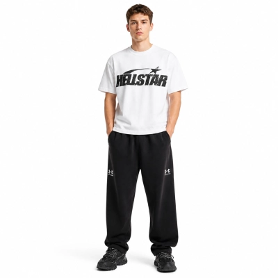 Hellstar T-shirt 503 + Balenciaga Under Armour Baggy Sweat Pants Black 01