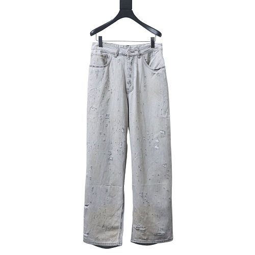 Balenciaga 24FW White Distressed Jeans