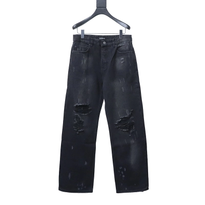 Balenciaga 25FW Distressed Jeans Black 01
