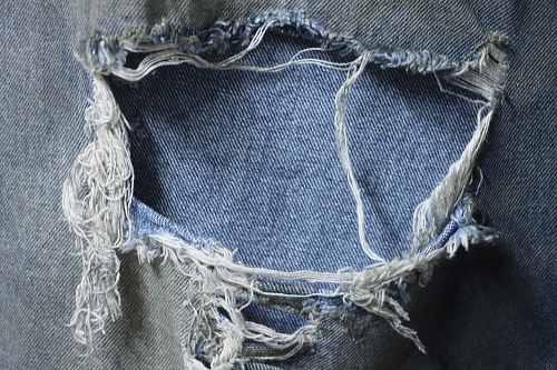 Balenciaga 25FW Distressed Jeans Blue