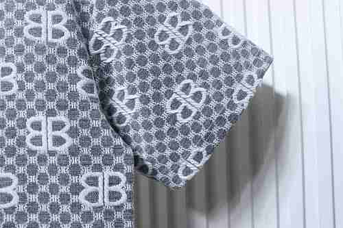 Balenciaga 26ss All-over BB Monogram Jacquard Short-sleeved Shirt