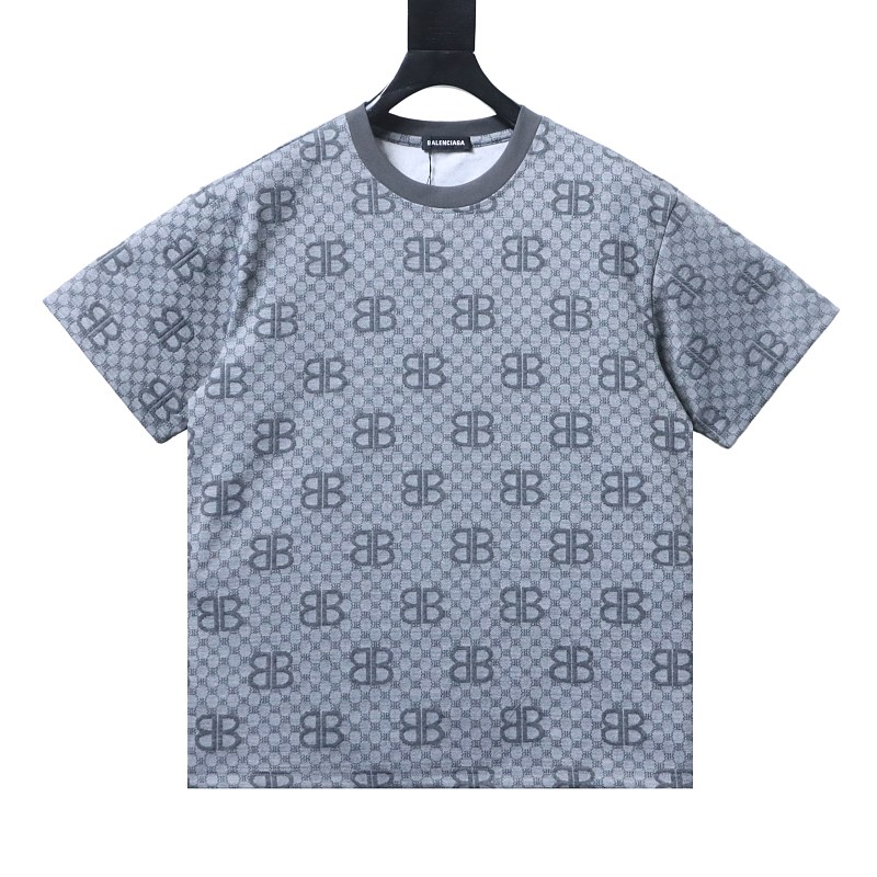 Balenciaga 26ss All-over BB Monogram Jacquard Short-sleeved Shirt