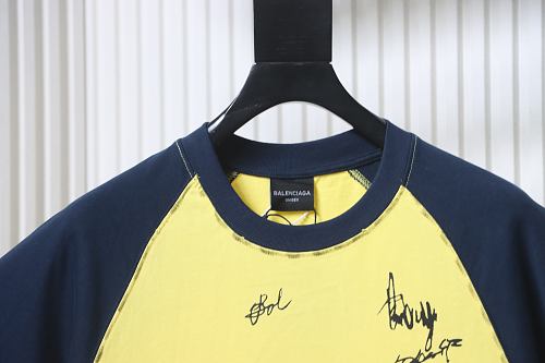 Balenciaga 26ss Signature Letter Print Patchwork Short-Sleeve T-Shirt