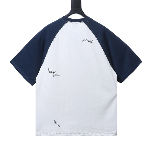 Balenciaga 26ss Signature Letter Print Patchwork Short-Sleeve T-Shirt