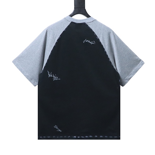 Balenciaga 26ss Signature Letter Print Patchwork Short-Sleeve T-Shirt