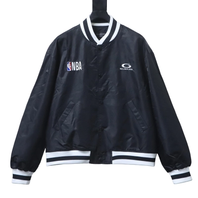 Balenciaga BLCG 26SS NBA Collaboration Embroidered Baseball Flight Jacket 01