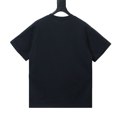 Balenciaga Blue Circular Print Letter Short-Sleeve T-Shirt