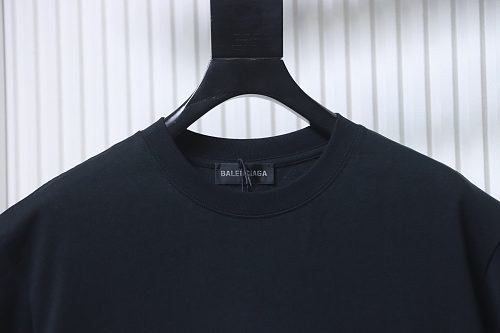 Balenciaga Blue Circular Print Letter Short-Sleeve T-Shirt