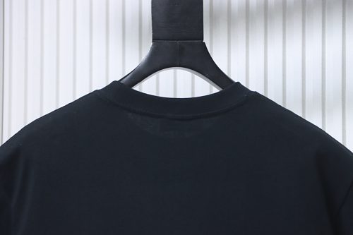 Balenciaga Blue Circular Print Letter Short-Sleeve T-Shirt