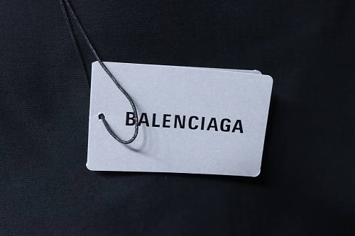 Balenciaga Blue Circular Print Letter Short-Sleeve T-Shirt