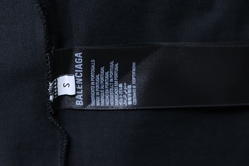 Balenciaga Blue Circular Print Letter Short-Sleeve T-Shirt